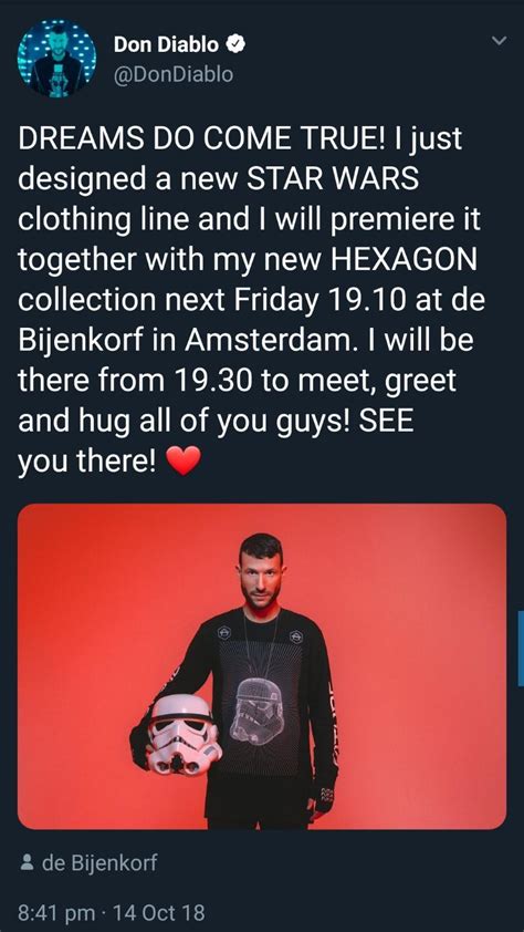 Don Diablo announces merch collab between his label Hexagon and Star Wars : r/EDM