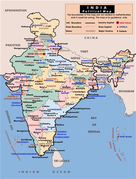 Administrative map of India. India administrative map | Vidiani.com ...