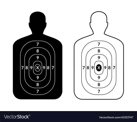 Shoot target human gun board aim person Royalty Free Vector