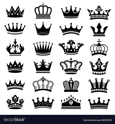 Royal crown silhouette king crowns majestic Vector Image