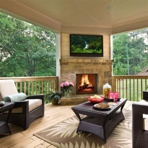 [36+] Screened In Back Porch With Fireplace