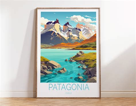 Patagonia Chile Travel Poster, Patagonia Chile Wall Art, Patagonia Chile Travel Wall Art ...