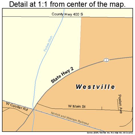 Westville Indiana Street Map 1883420