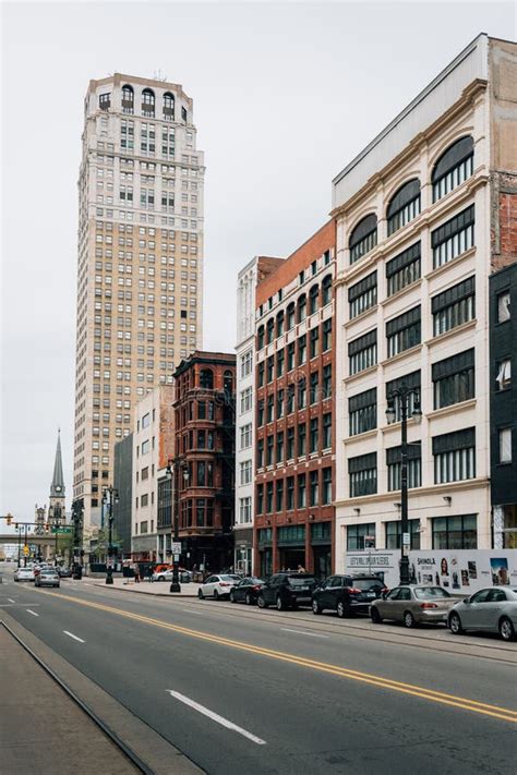 Woodward Avenue in Downtown Detroit, Michigan Editorial Photo - Image ...