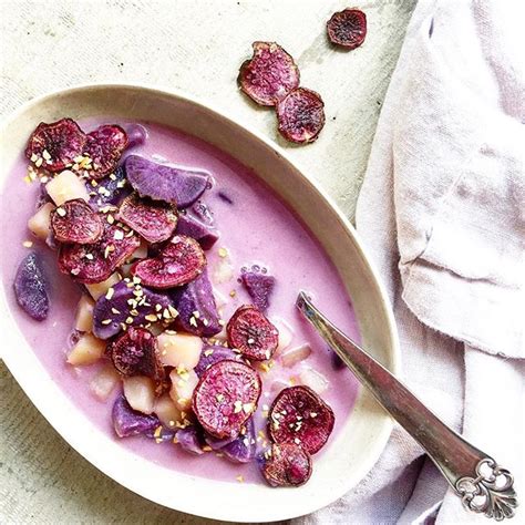 Purple Sweet Potato And Garlic Soup by curlew_and_dragonfly | Quick & Easy Recipe | The Feedfeed