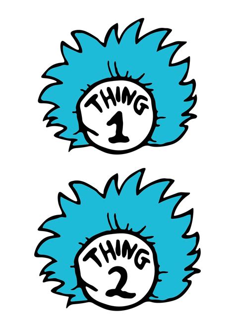 Thing 1 and Thing 2 Printable Hair Template | Thing one thing two, Thing 1, Dr seuss coloring pages