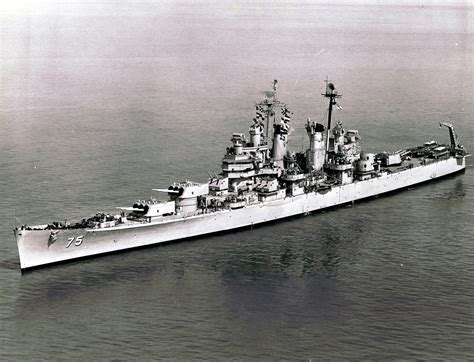 Baltimore-class heavy cruiser, USS Helena (CA-75), underway in San ...