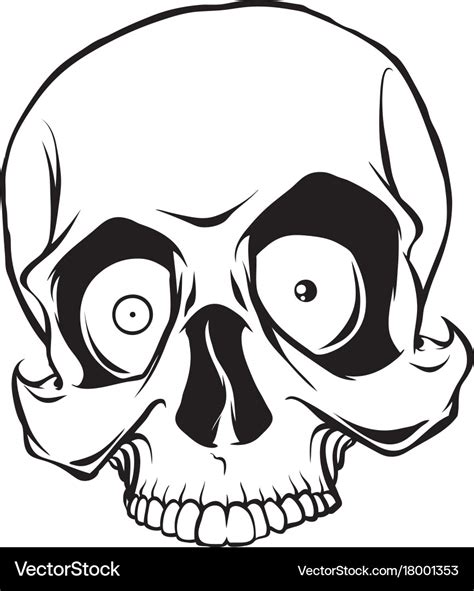 Surprised cartoon skull Royalty Free Vector Image