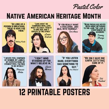 National Native American Heritage Month, Quotes Posters, Pastel Color