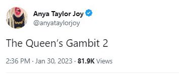 The Queen's Gambit Season 2 on Netflix Seemingly Teased by Anya Taylor-Joy