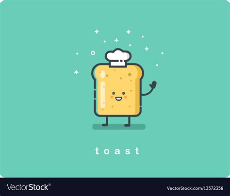 Bread toast funny character Royalty Free Vector Image