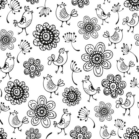 Premium Vector | Flower doodle pattern vector hand drawn floral illustration