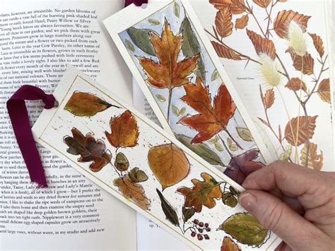 Easy Peasy Autumn Leaf Bookmarks in Watercolor - cute little gift idea - beginners step by step ...