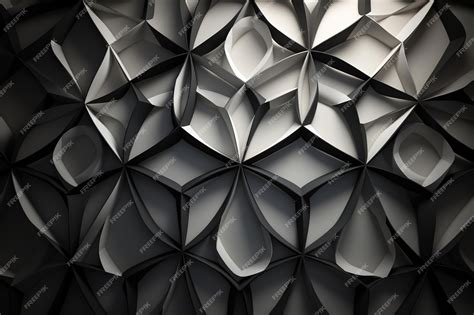 Premium AI Image | Black and white shapes made out of white paper Origami background