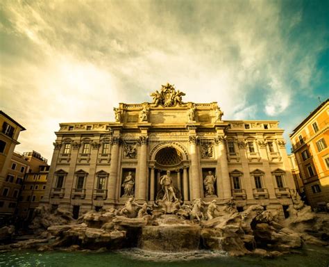 Winter Sunset at the Trevi Fountain in Rome Italy Stock Photo - Image of travel, history: 171339210