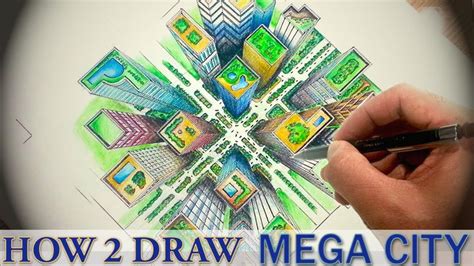 How To Draw City Top Down View | DearingDraws | One point perspective ...