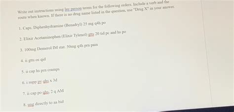 Solved Write out instructions using lay person terms for the | Chegg.com