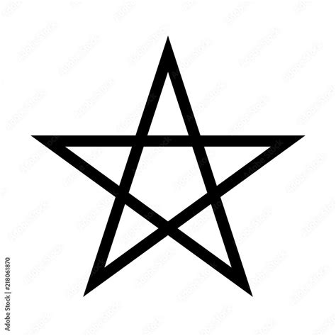 Pentagram sign - five-pointed star. Magical symbol of faith. Simple ...