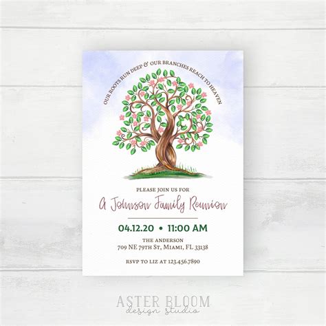 Family Reunion Invitation Template Family Tree Party Printable ...