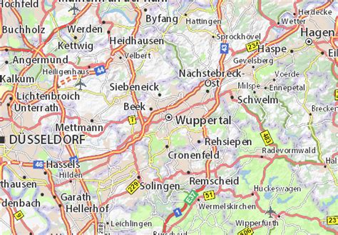 Map of Wuppertal (Germany)