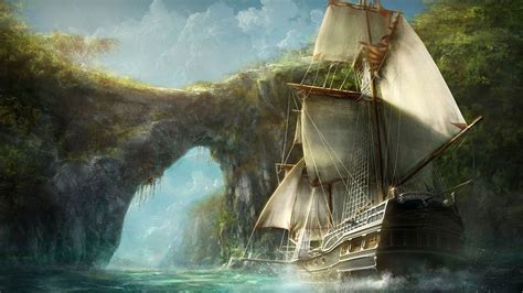 Pirate Sailing Ship Wallpaper