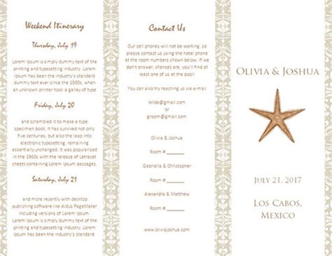 Destination Wedding Itinerary Template by WeddingTemplates on Etsy