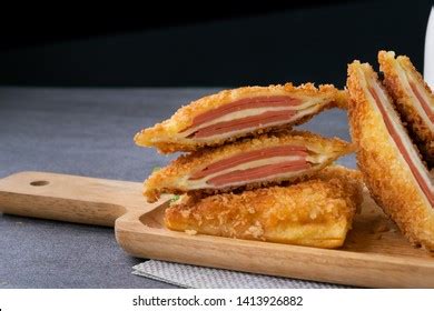 Deep Fried Sandwich Stuffed Ham Cheese Stock Photo 1413926882 ...