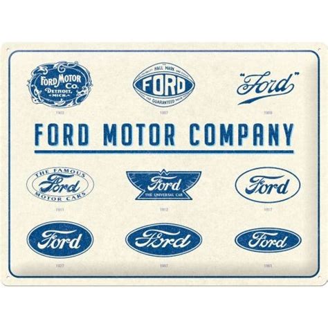 Ford - Logo Evolution | Collectible retro metal signs for your wall