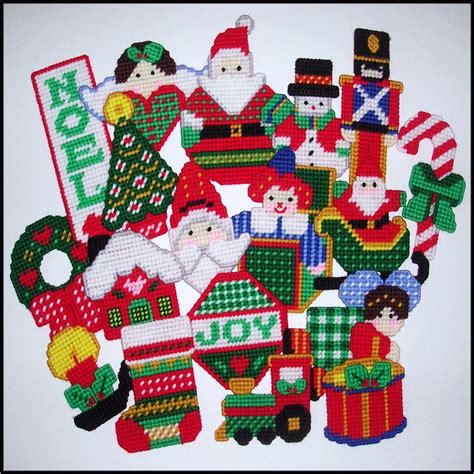 18 NEW Plastic Canvas Needlepoint Christmas Ornaments by riogal