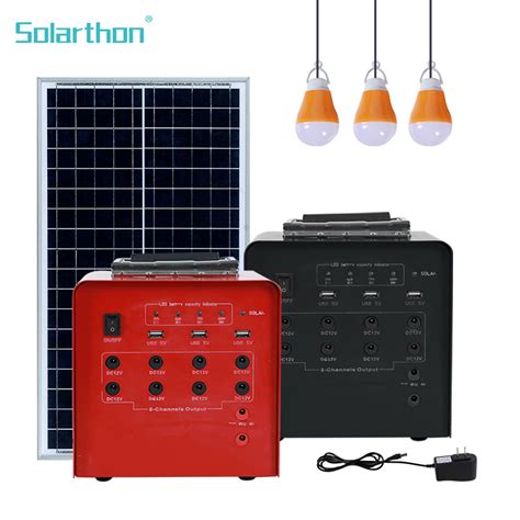 Lead Acid Battery Portable Solar Generator Home Solar Panel System 50W Solar System for Fan TV ...