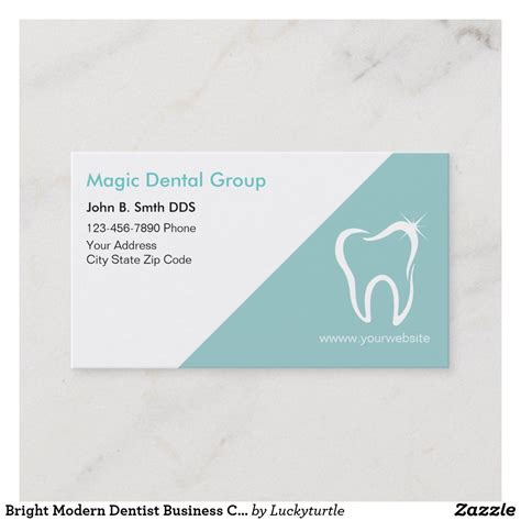 Bright Modern Dentist Business Cards | Dental business cards, Business card design simple ...