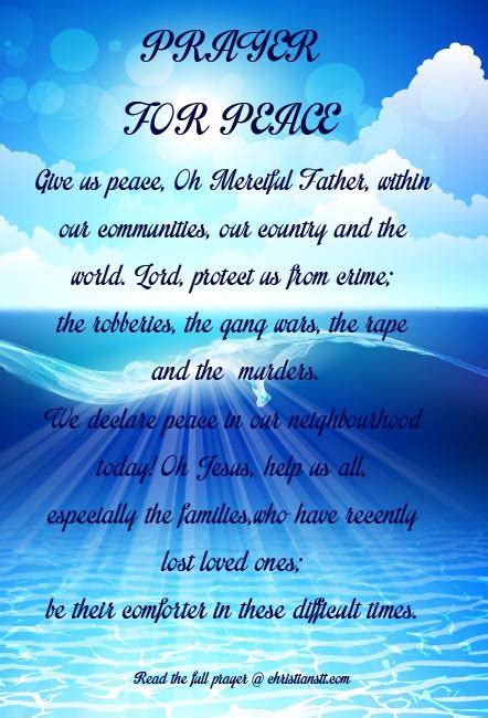 Prayers For Peace, The Wonderful Peace Of God - ChristiansTT