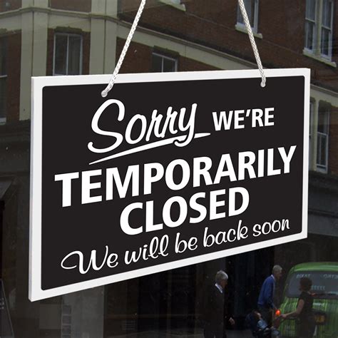 Sorry We're Temporarily Closed 3mm Rigid 140mm x 200mm Sign, Shop ...