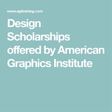 Design Scholarships offered by American Graphics Institute | Scholarships, Graduate program ...