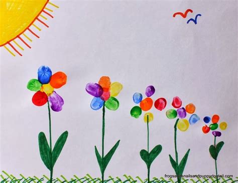 Flower Family Fingerprint Art | Flower crafts, Fingerprint crafts ...