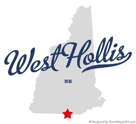 Map of West Hollis, NH, New Hampshire