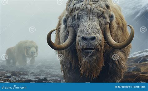 Woolly Mammoth in a Winter Scene Environment. Generative AI Stock Illustration - Illustration of ...