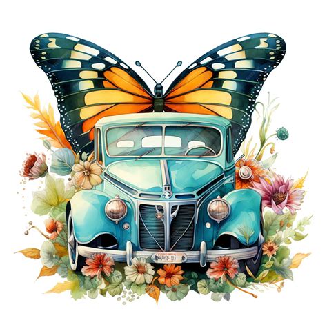 Premium AI Image | beautiful car with wings magical fairytale clipart ...