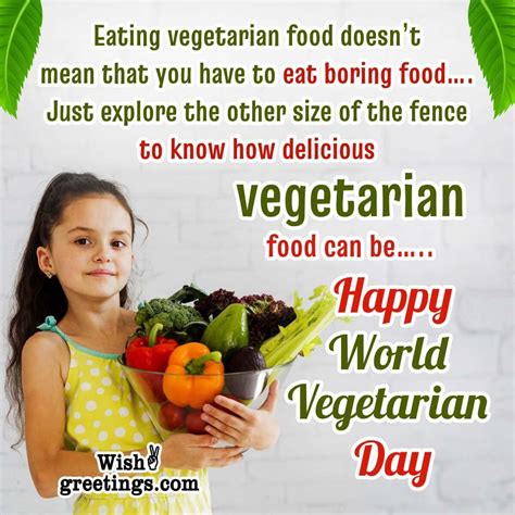 World Vegetarian Day Messages Quotes - Wish Greetings