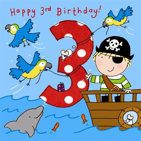 Buy Twizler 3rd Birthday Card Boy Pirate – Age 3 Birthday Card – Boys ...