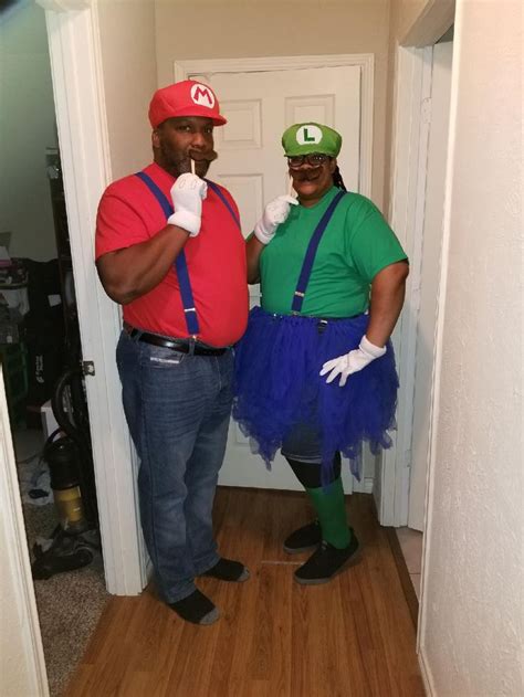 Easy DIY Mario and Luigi costumes! We did buy the hat and gloves set ...