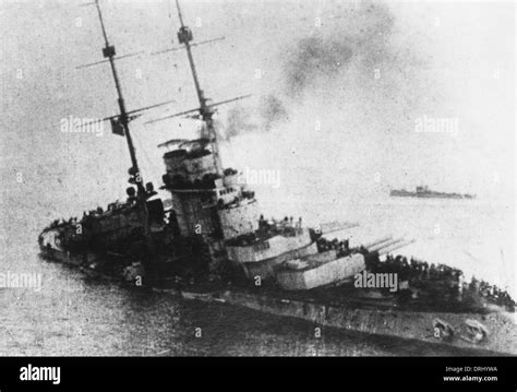 Sinking of SMS Szent Istvan, Austrian battleship, WW1 Stock Photo ...