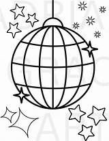 Disco Ball Coloring Page Printable PDF  Adriana Grace Arts Ko Fi Shop sketch template