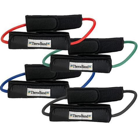 Thera-Band Resistance Tubing Loops with Padded Cuffs - Red - Beginner ...