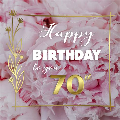 Free 70th Years Happy Birthday Image With Flowers - birthdayimg.com