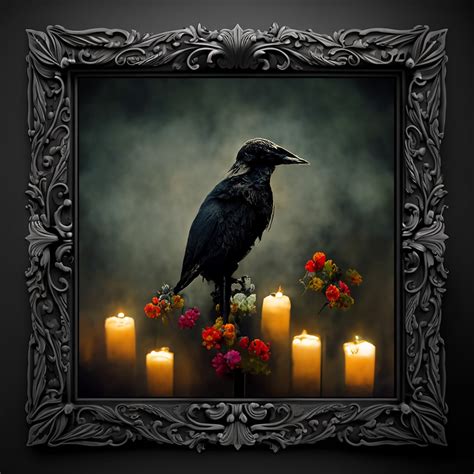 Gothic Raven Art-digital Oil Painting-custom Canvas-dark Academia-moody ...