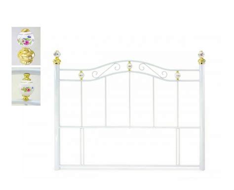 Metal Beds Warwick 3ft Single White Metal Headboard by Metal Beds Ltd