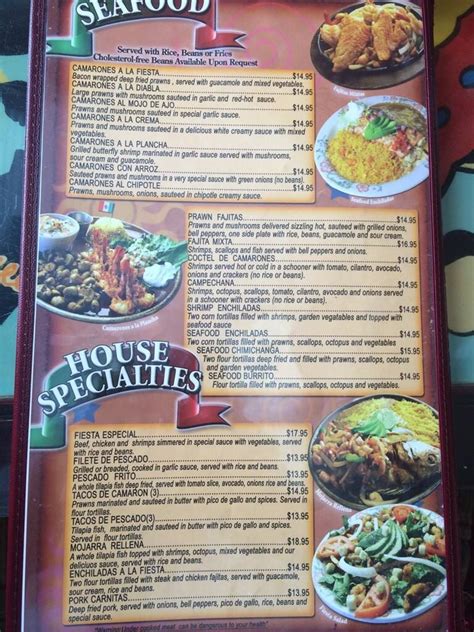 Menu at Fiesta Mexicana Family Restaurant, Woodland Park