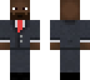 bald black guy in a suit | Minecraft Skin