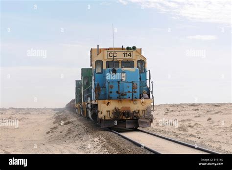 Iron ore train of Zouerat, the longest and heaviest train in the world, Nouadhibou, Mauritania ...